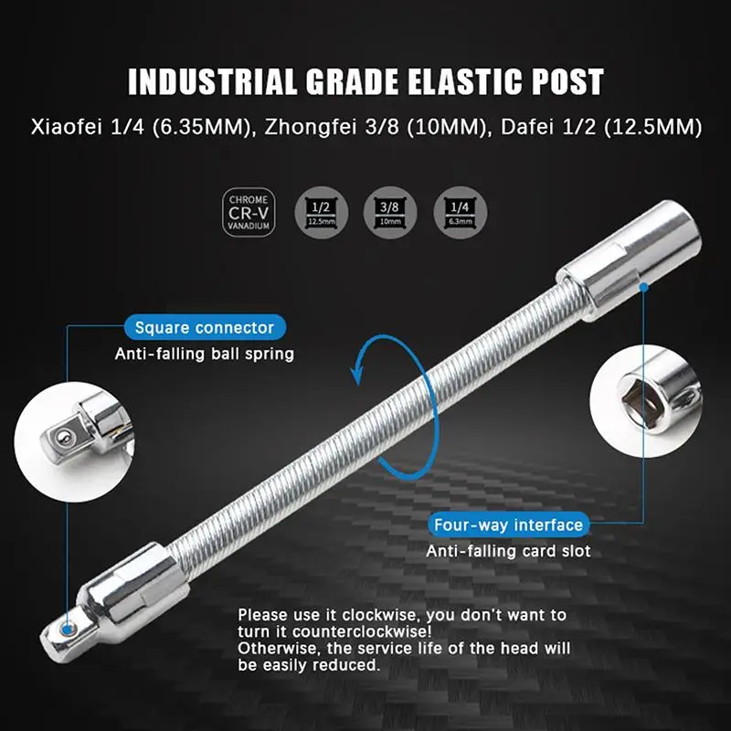 Wrench Flexible Socket Extension Bar 1/2