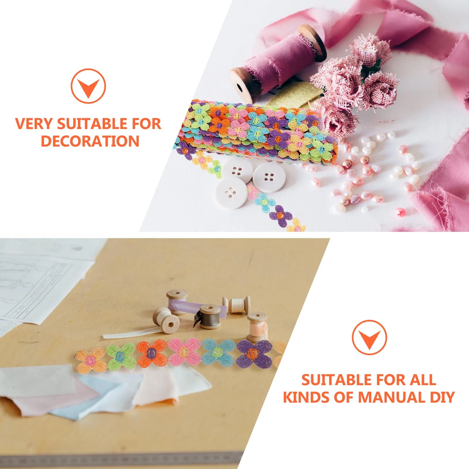 

15 Yards Cartoon Lace Trim Elegant Polyester Ribbon for Wedding Decor DIY Projects Embroidered Fabric Tape Bridal for Wedding