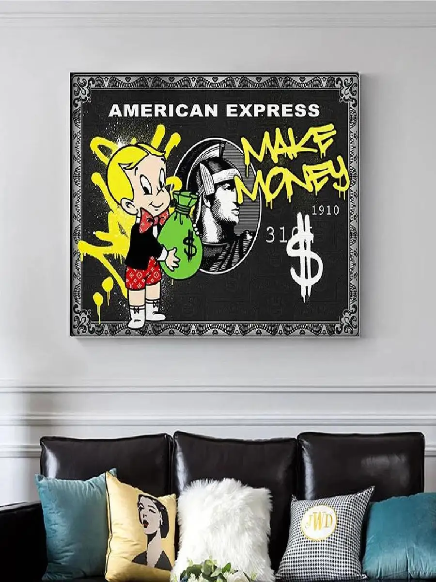 Alec Graffiti Monopoly Millionaire Money Street Art Canvas Print  Modern Wall Picture for Living Room Home Decor Poster