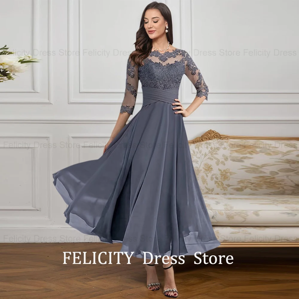 

Элегантные платья FELICITY для мам невест 2026 года, А-силуэт, с аппликациями, плиссированные, из шифона, для гостей на свадьбу, вечерние наряды
