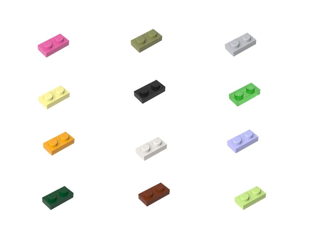 Granule 1x2 Interlock Segments Slim Lamina Connecting Modules Custom Spare Components 502 Compatible with Lego 3023
