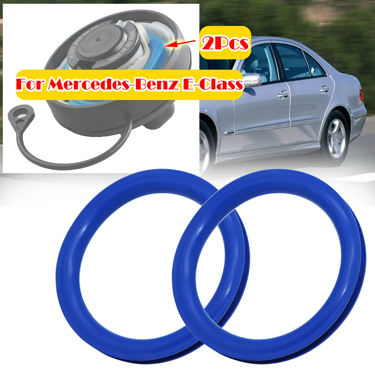 2pcs Gas Cap Fuel Seal For Benz E-Class W211 W212 A207 C207 Filler Tank Cover Neck Repair O-ring Rubber Gasket Washer V Shape