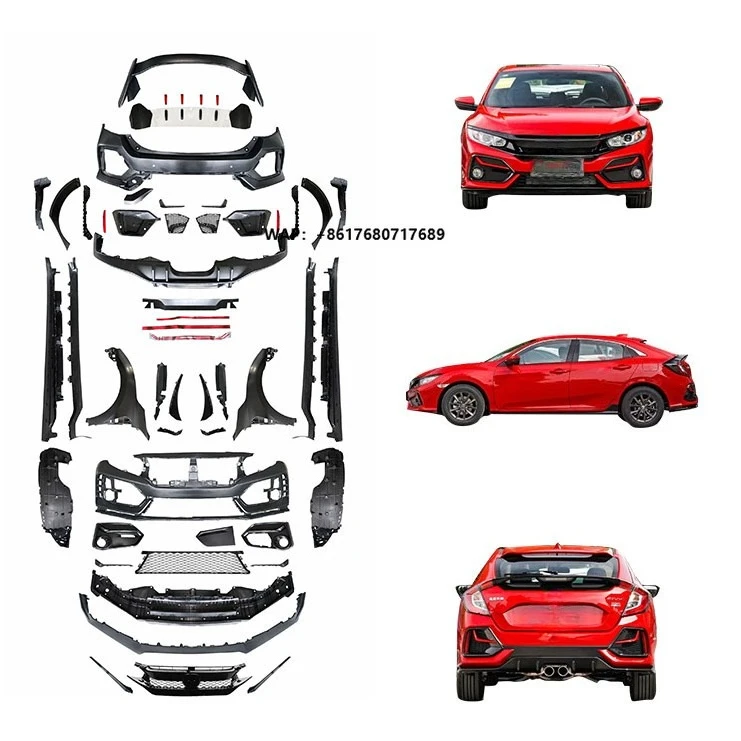 

High Quality Front Bumper Rear Bumper Side Skirts Spoiler and Grille Car Body Kit for CIVIC TYPER 2016-2022 Factory Direct