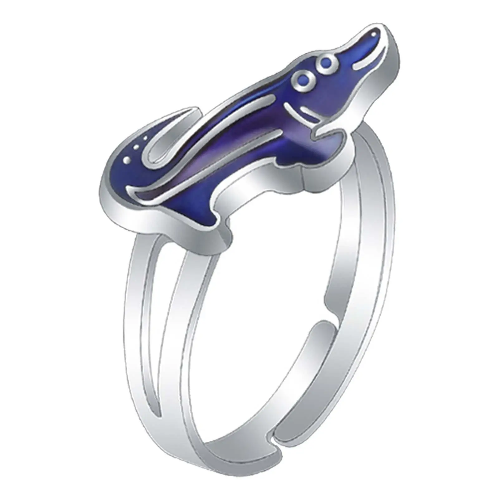 Color Changing Ring Simple Creative Stackable Temperature Sensitive Vintage Finger Decoration Opening Ring for Dating Women Men