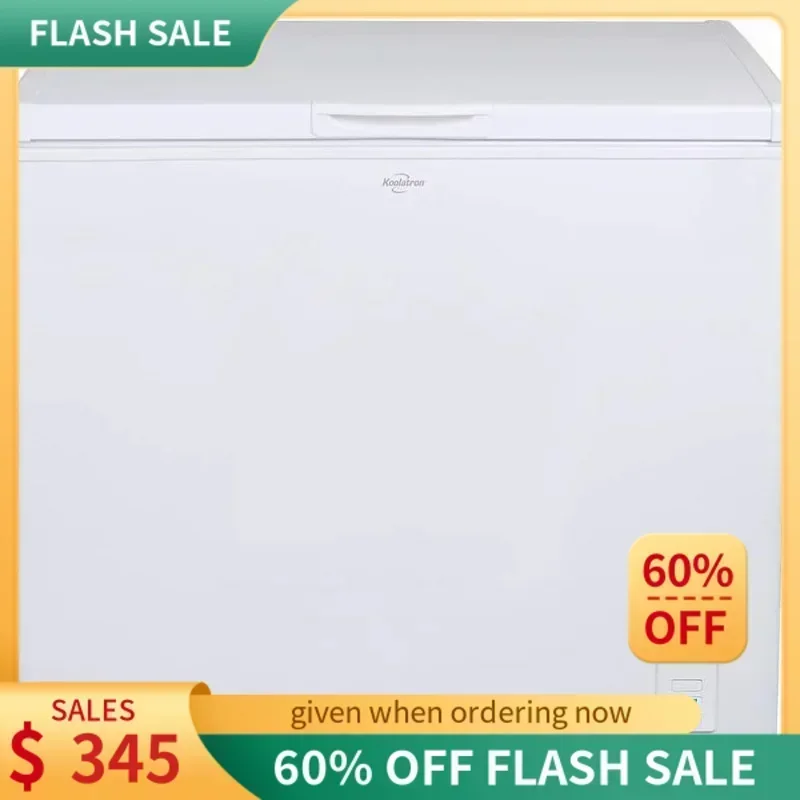 QWKoolatron فريزر صدر كبير، 7.0 قدم مكعب (195 لتر)، أبيض، تجميد عميق يدوي، سلة تخزين، ظهر مسطح موفر للمساحة، البقاء