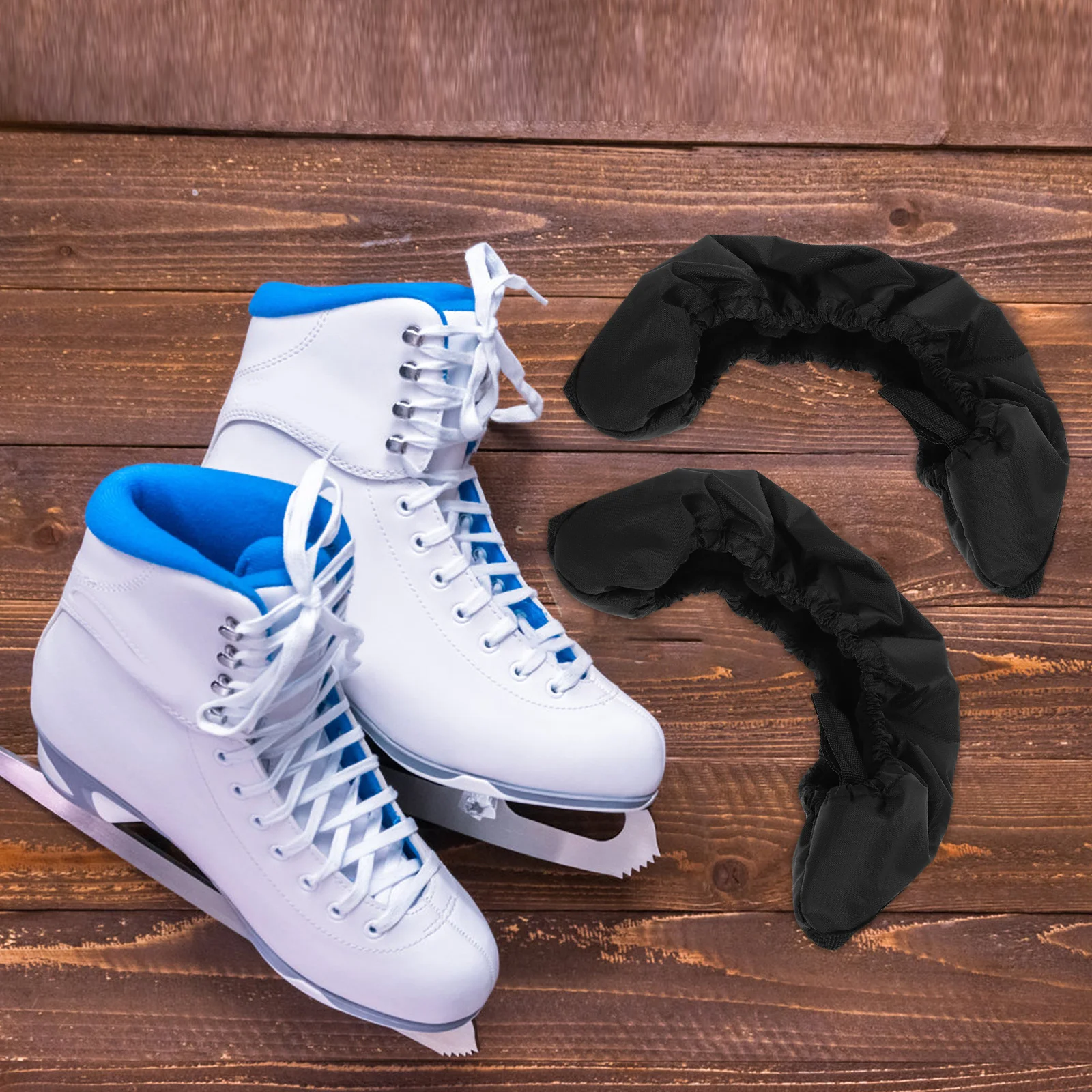 

1Pair Adjustable Ice Skate Covers Soft Blade Protectors Absorbent Skate Guards Figure Skating Protective Covers for Hockey