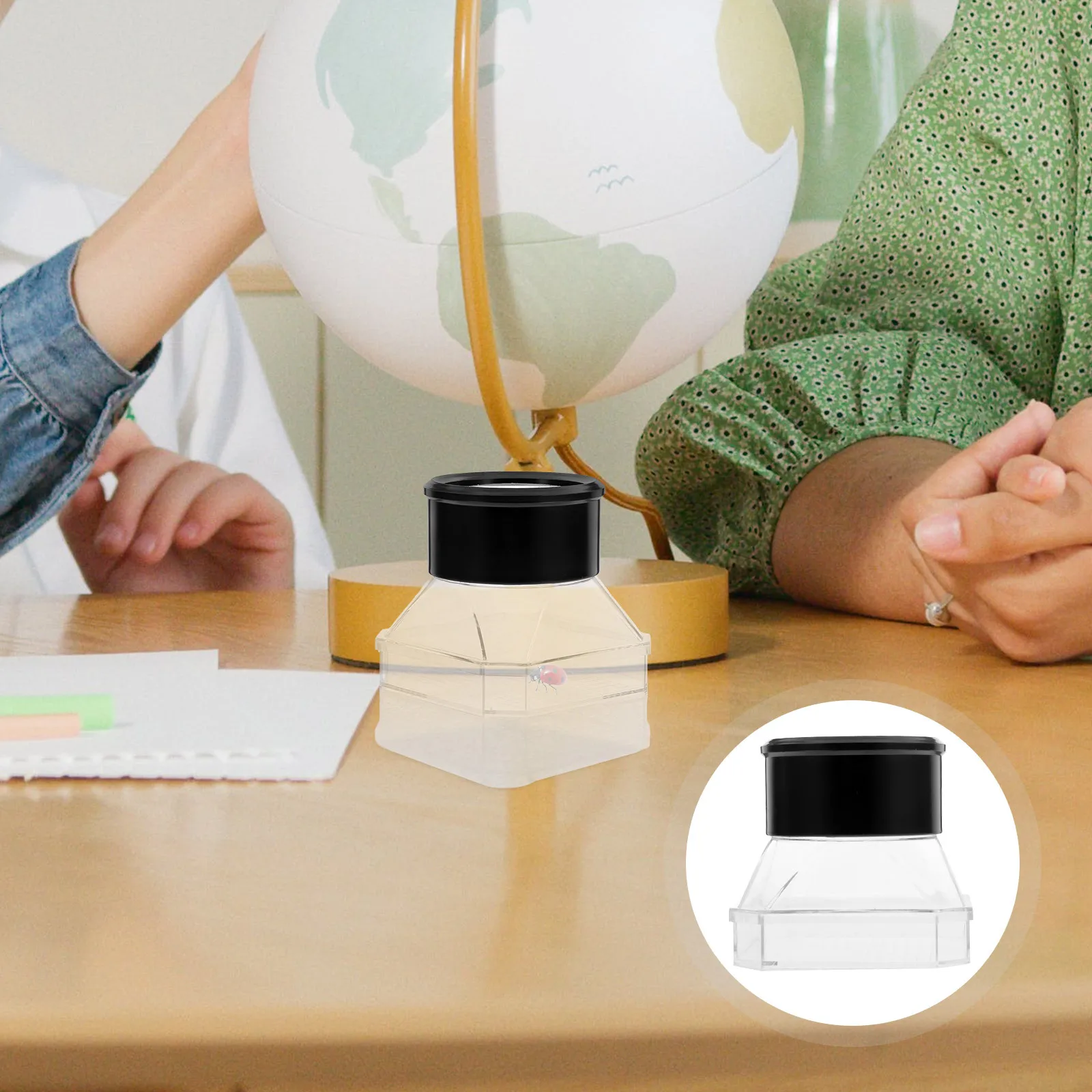 곤충 관찰 상자 투명 확대경 휴대용 탐사 용기 학습 과학 탐사 확대경 병