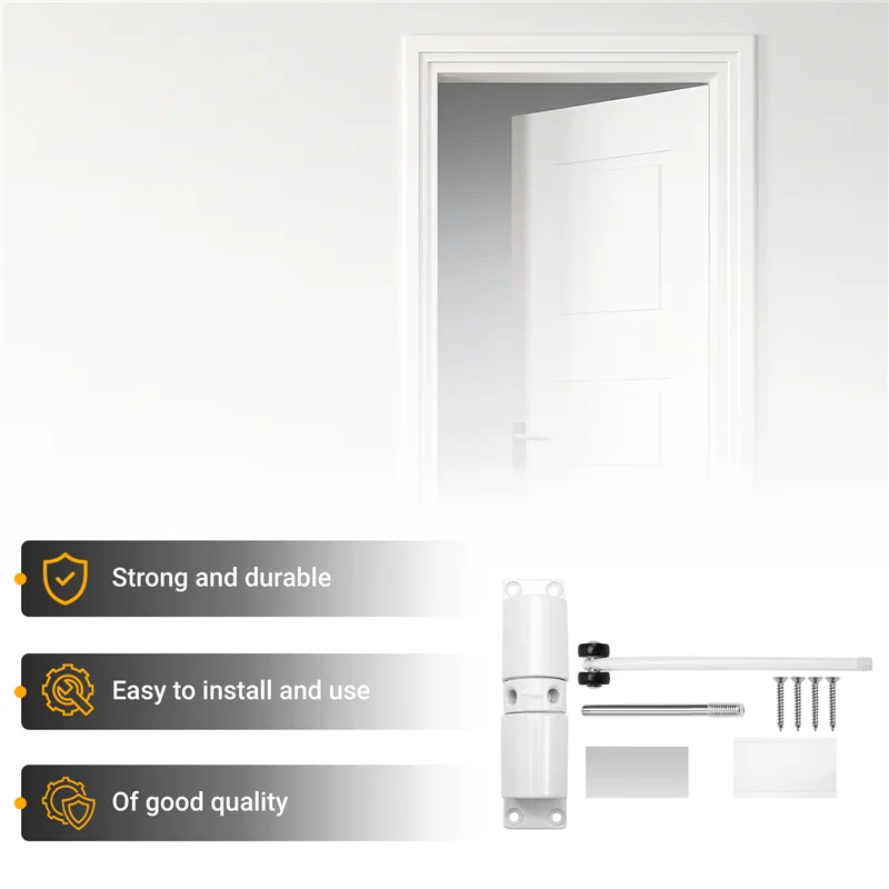 Automatic Door Closer Metal Adjustable Heavy Duty Safety Spring Silenciar Convert Hinged Door Interior Exterior