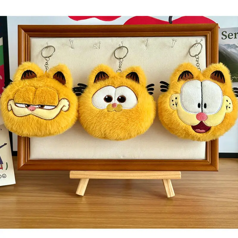 Kawaii Garfield محفظة نسائية للعملات المعدنية المحفظة الإبداعية الكرتون ألعاب من القطيفة حقيبة المفاتيح أنيمي الأجهزة الطرفية هدايا عيد ميلاد للبنين والبنات