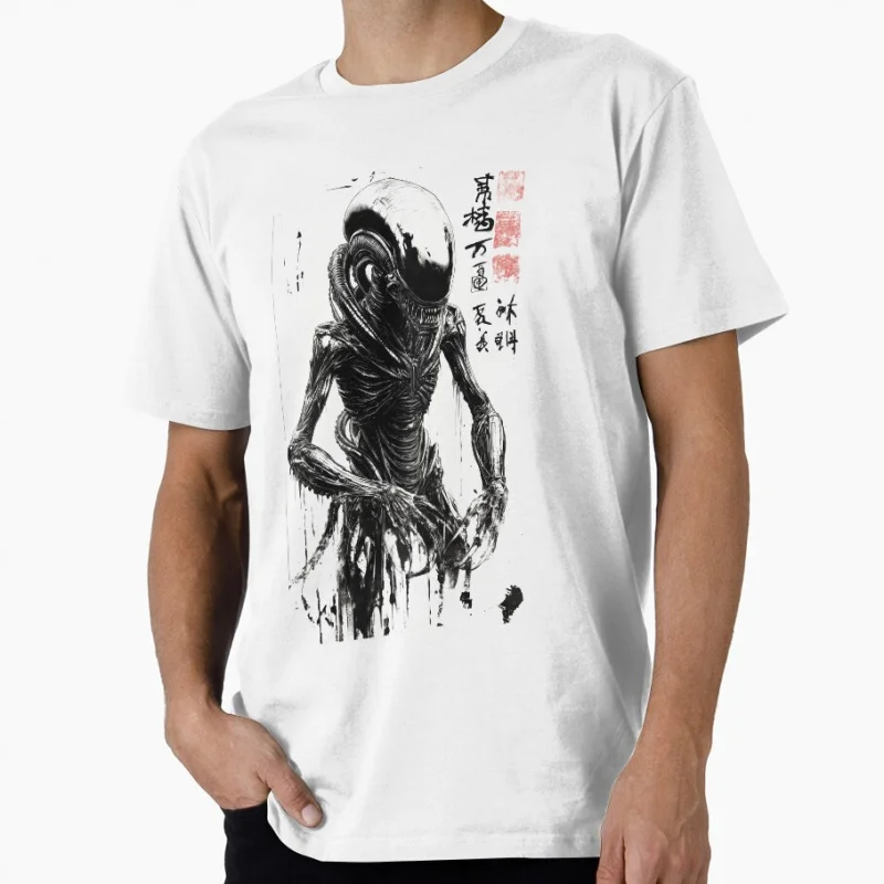 

Xenomorph Poster 80s vintage Horro movie Alien Hells warrior Ripley Sacry Space Monster hunter Gift T-shirt Large size Tops