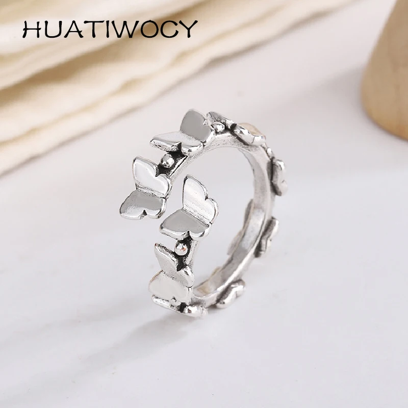 

Винтажное женское кольцо HUATIWOCY, серебро 925 пробы, ювелирные изделия, аксессуары в форме бабочки, аксессуары для свадьбы, подарка на день рождения