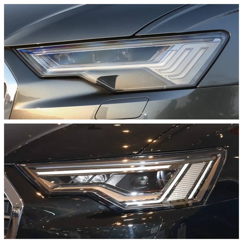 لأودي A6 A6L C8 2019 2020 2021 اكسسوارات السيارات استبدال أضواء السيارة شفافة PC قذيفة غطاء المصباح