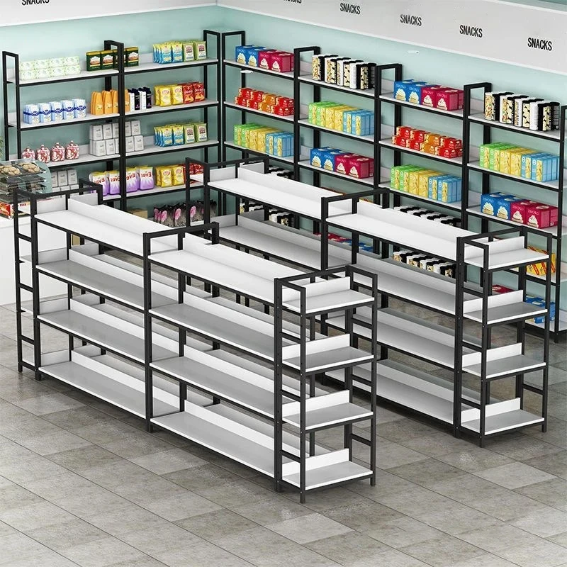 custom.Direct Stable Quality Supermarket Display Stand Wood Panel Metal Frame Tiered Display Rack Multi-level