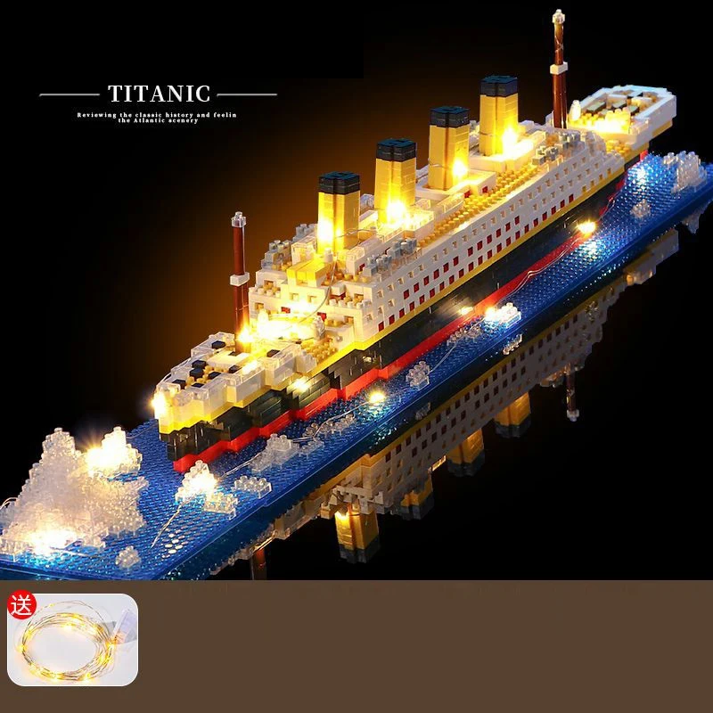 DIY Titanic Creative Luxury Iceberg Cruise Ship Boat Set City Model Building Blocks Bricks Toys For Children Birthday Gift