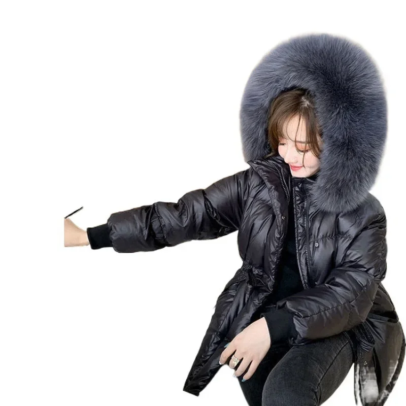 Winter Coat Women  Puffer Jacket 2024 Chic Fashionable Thick Waist Belt Padded Coat