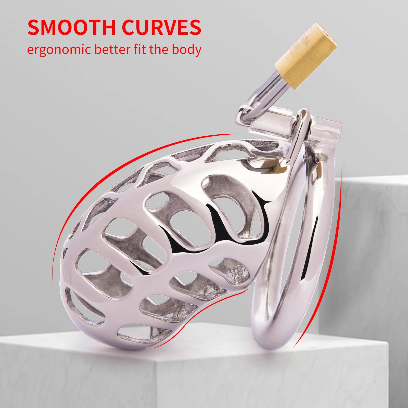 New Big Penis Lock Cock Cage Male Chastity Device Anti Off Ring Cockcage For Men Metal Stainless Steel BDSM Sex Toys Bondage Man