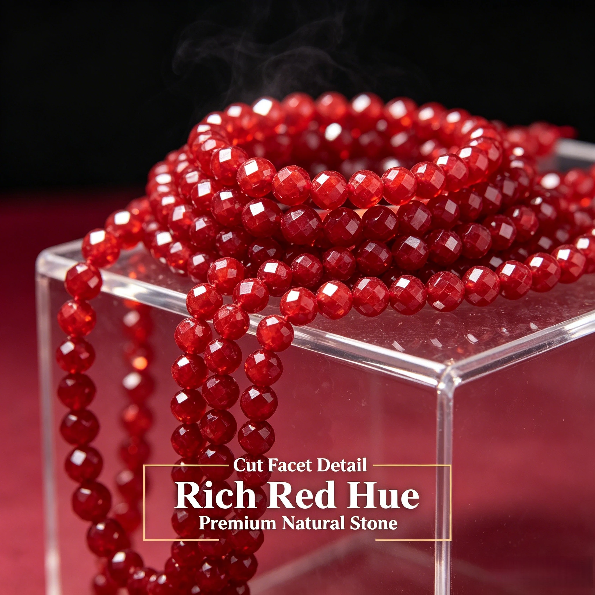 Natural Red Coral Faceted Beads 2 3 4mm Loose Gemstone Round Stone Bead DIY Necklace Bracelet Craft Supplies Jewelry Accessories view 5