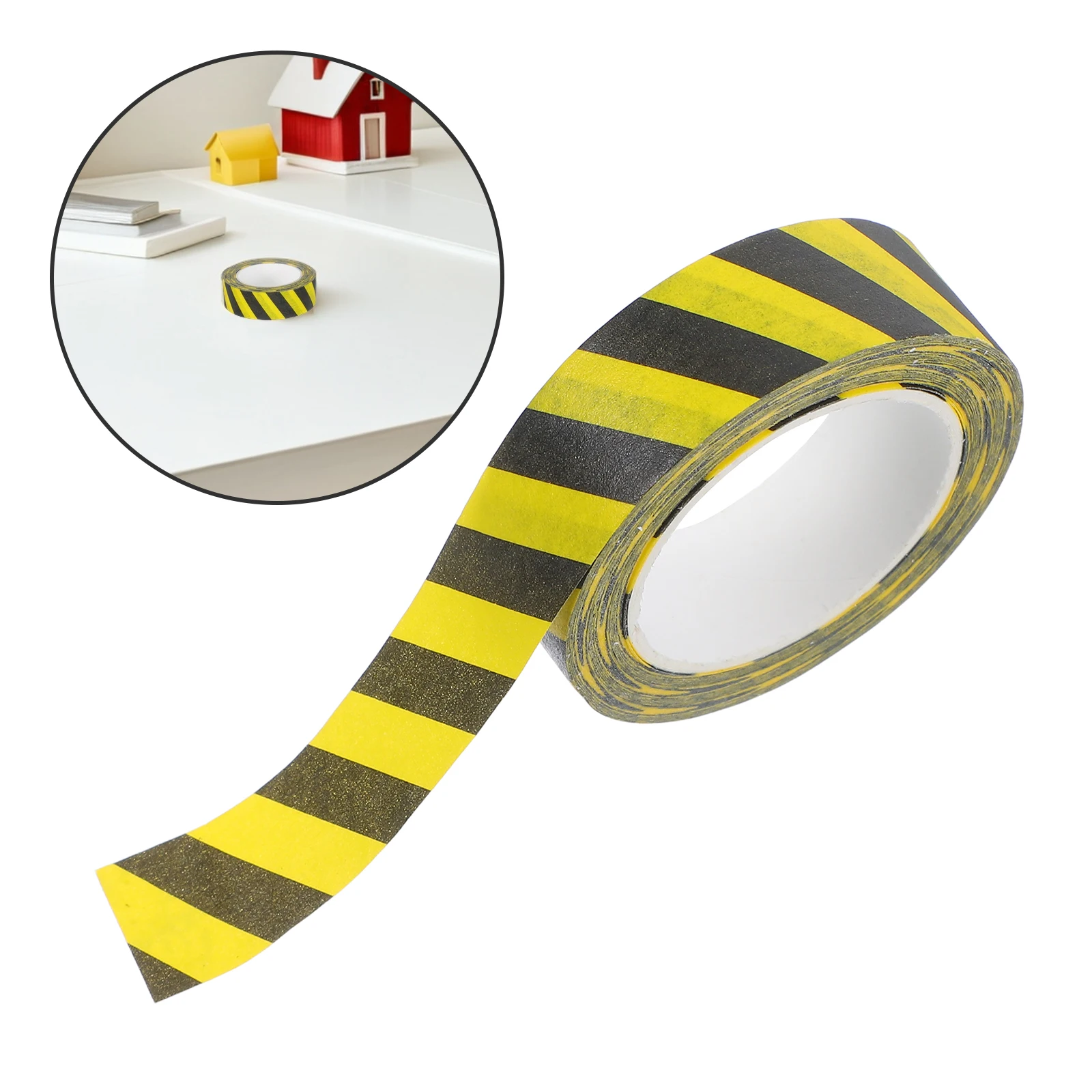 

1 Roll Micro Traffic Warn Tape Roll Replacement Strong Adhesion Safe for Children DIY Road Layout Game Educational Warning