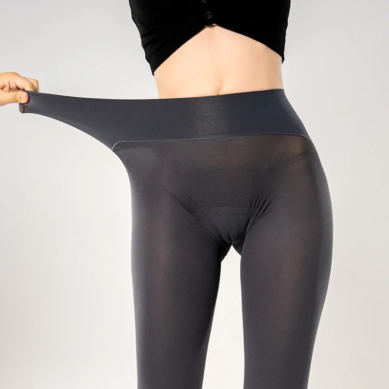 女性ベルベットハイウエストシームレスクロッチストッキング秋冬セクシーな高弾性ヒップリフトソックス 80D