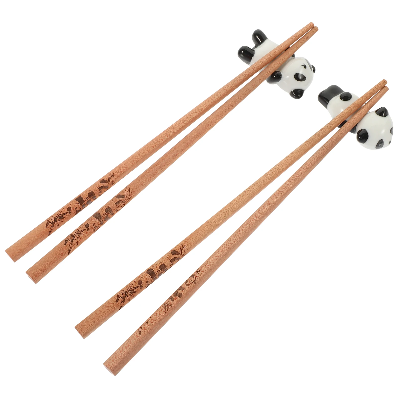 

1Set Decorative Wooden Chopsticks Set Panda Pattern Reusable Nonskid Chopsticks with Chopstick Rest for Outdoor Camping