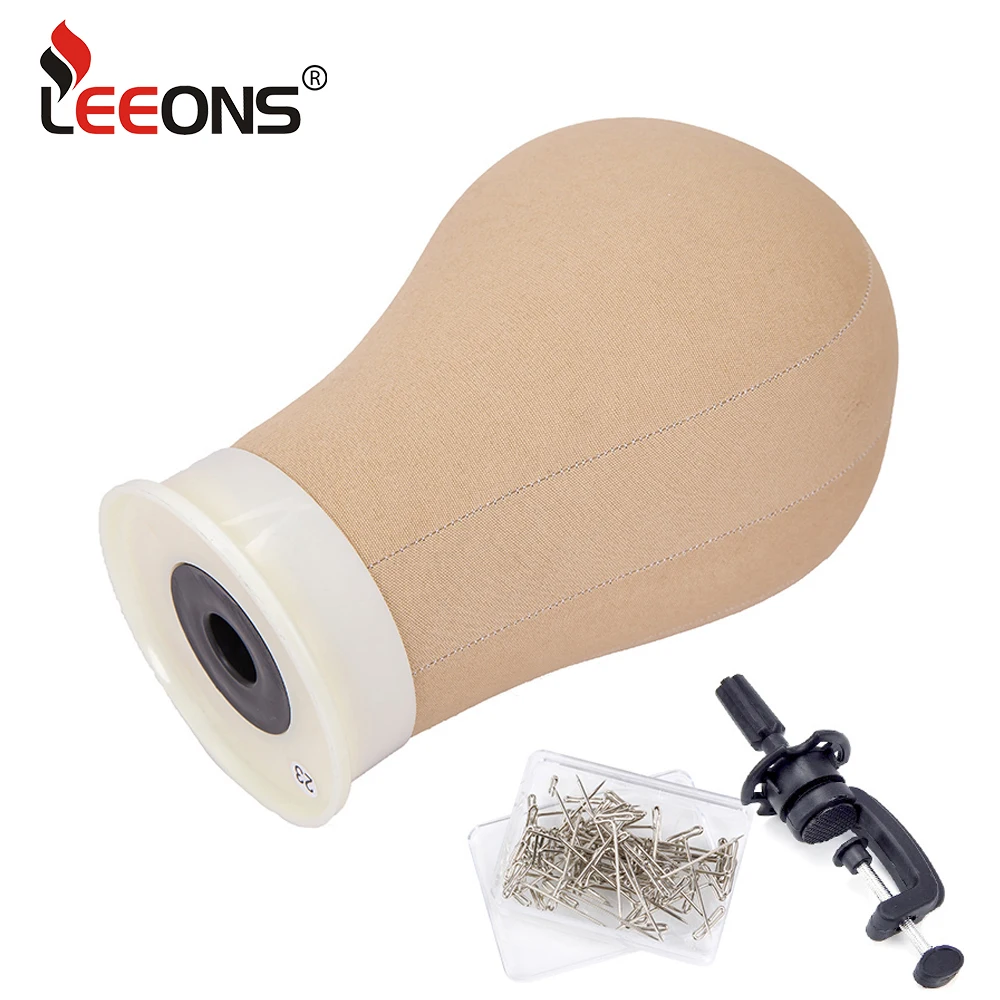 

21" 22" 23" 24" Canvas Cork Wig Block Mannequin Head For Wig Making Drying Styling Display With Table Stand Holder Tpins