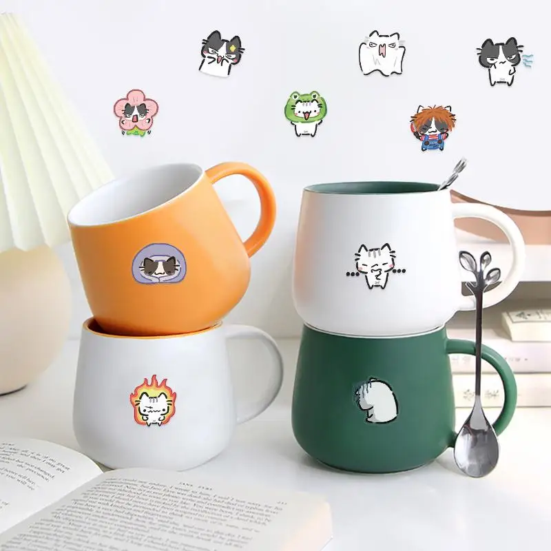 54pcs/set Kawaii Colorful Cat Stickers Transparent Cat Decals For Phone Laptop Skateboard Waterproof Stickers