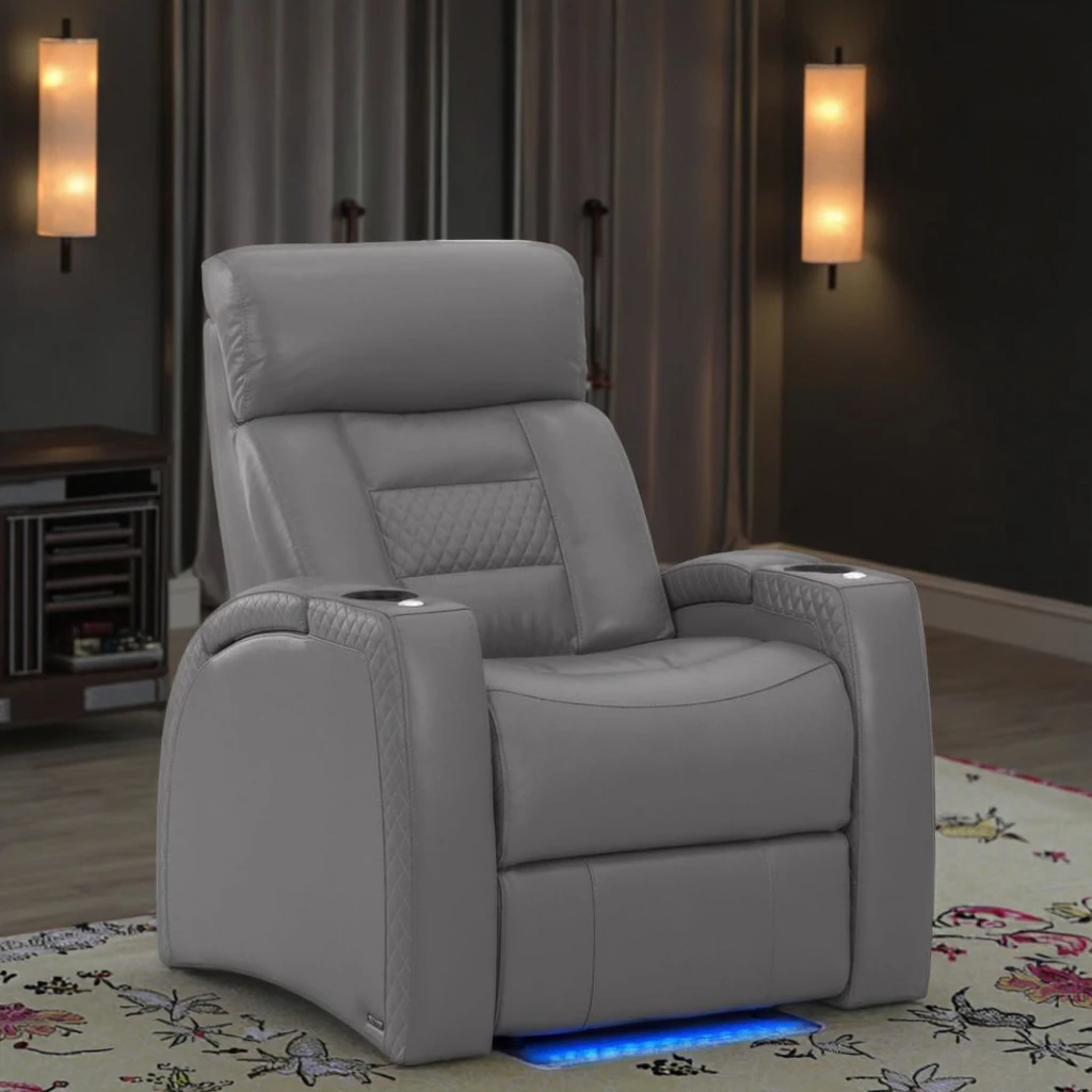 

Modern Luxury Cinema Recliner Genuine Leather Electric Power VIP Theater Furniture Home Theater Sofa for Living Room