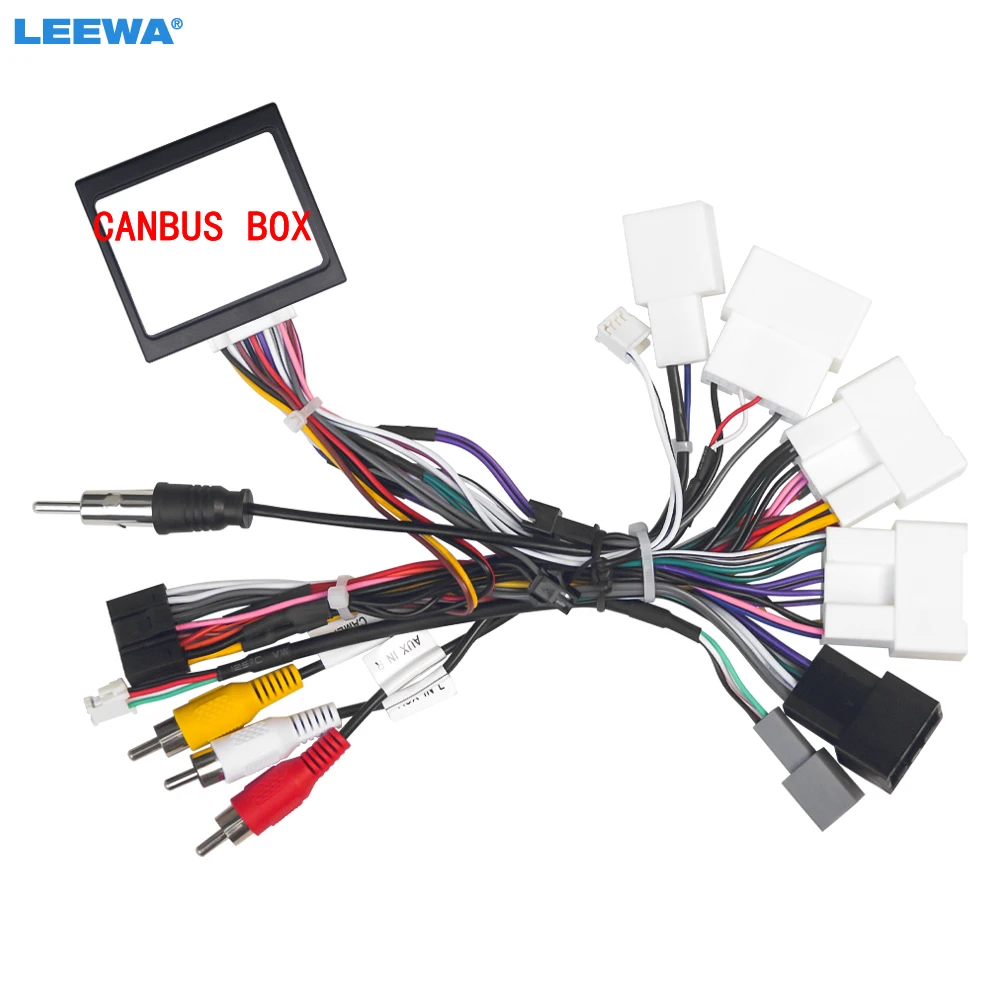 LEEWA Car 16pin Power Cord Wiring Harness Adapter With Canbus For Toyota Prado/Highlander/Harrier/Corolla Cross/Frontlander Head