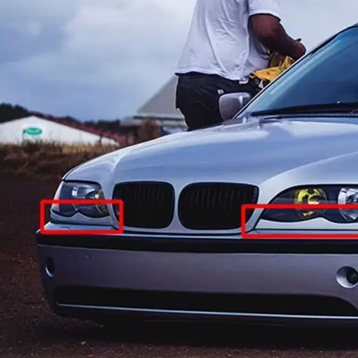 2 Pieces Headlight Eyebrow Lower Trim for BMW E46 for 325xi for 330xi Sedan 2001 2005 ABS Exterior Decorative Replacement Set
