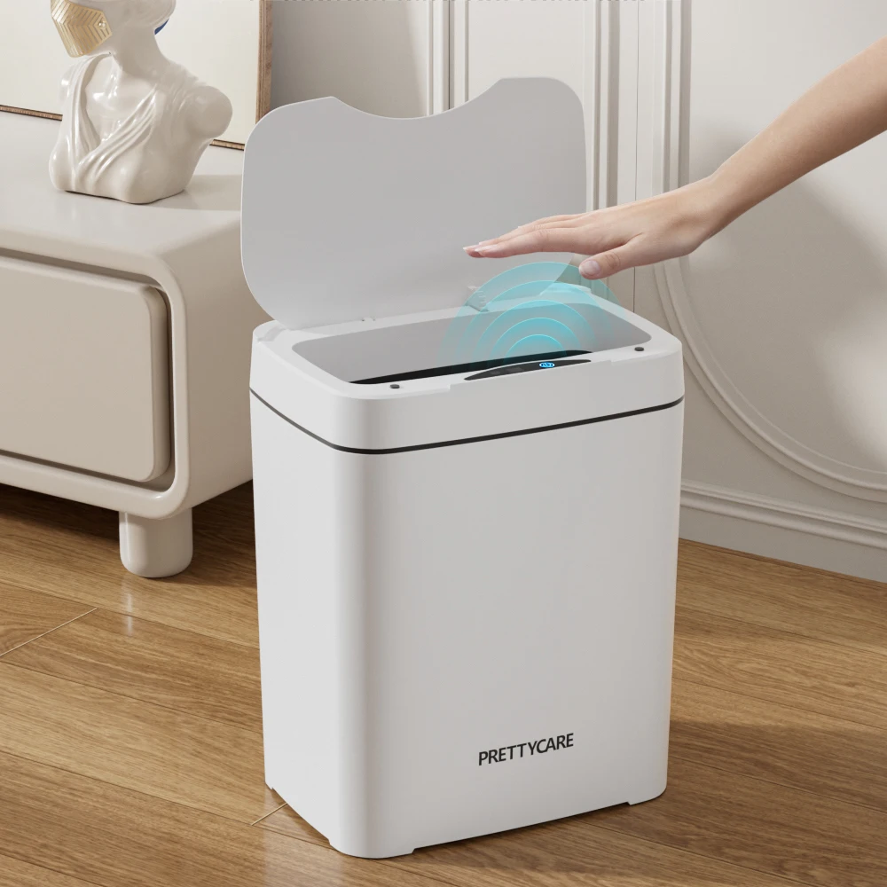 2 Stück Smart Mülleimer automatisch, Sensor Mülleimer berührungs los Mülleimer mit Klemm Clam shell Silent Mülleimer für Küchen bad