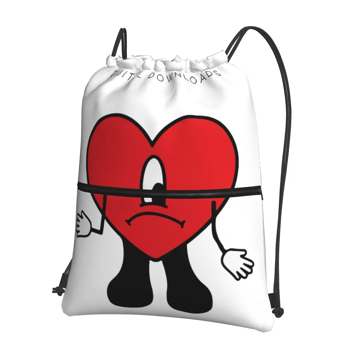 Bad Bunny Rapper Reggaeton Artist Backpacks Portable Drawstring Bundle Pocket Shoes Bag Book Bags for Travel School