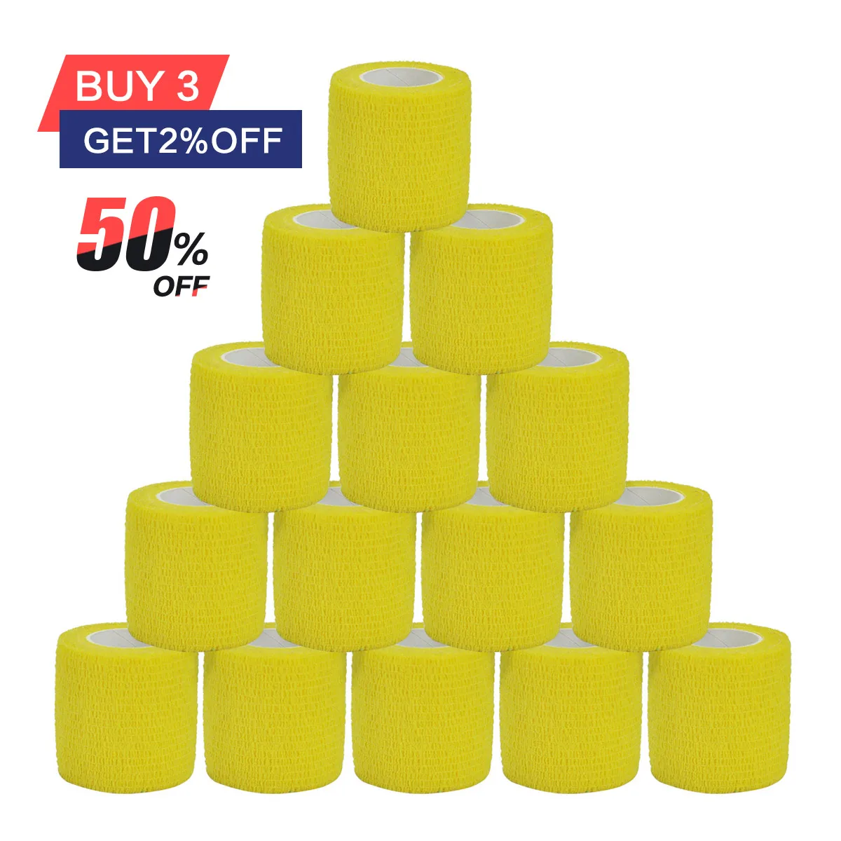 1/6/10 pcs Yellow Gauze Medical Bandage Self-adhesive Breathable Elastic Bandages for Sports Fixing Finger Wrist Leg