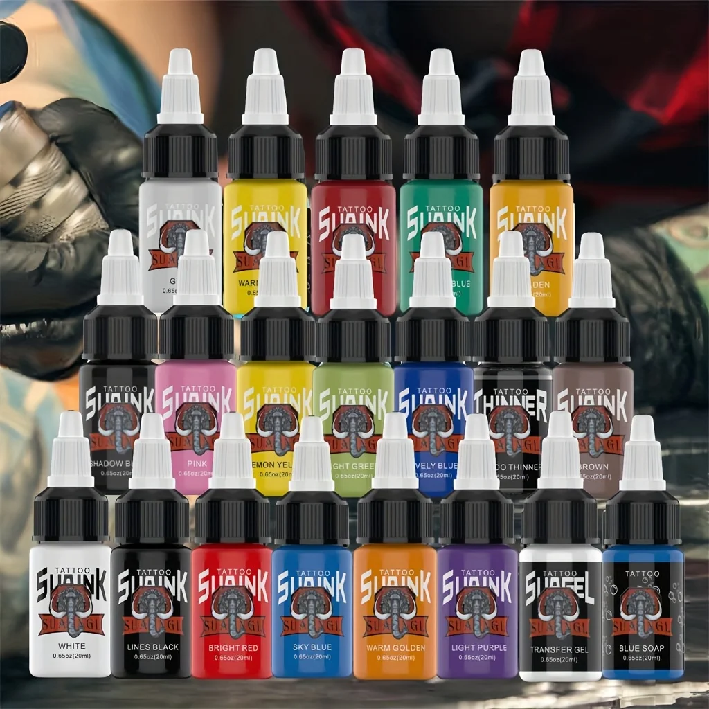 Tattoo Ink Set, 0.68oz/bottle, Tattoo Drawing Supplies, Color Stability, A Must-have for Tattoo Artists And Beginners