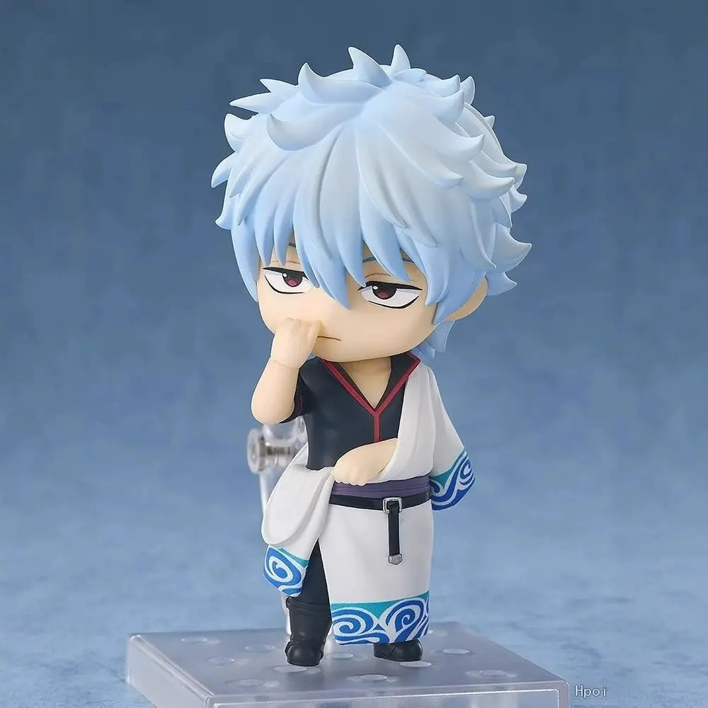 10cm # 2462 Kagura # 2458 Shimura Shinpachi # 2420 Gintama Sakata Gintoki Anime Action Figure Brinquedos