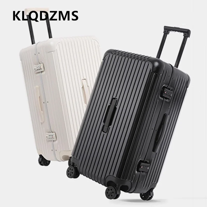 

KLQDZMS High Quality 20"24"26"28"30 Inch Luggage ABS+PC Large Capacity Trolley Case Cart Style Travel Bag USB Charging Suitcase
