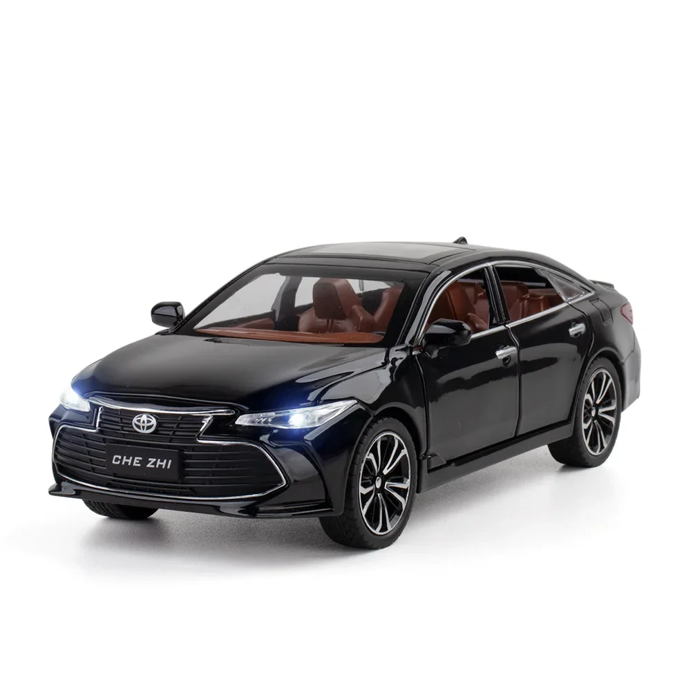 1:24 TOYOTA AVALON Toy Car For Children Diecast Metal Model Miniature Sound Light Doors Openable Collection Gift For Kids A566