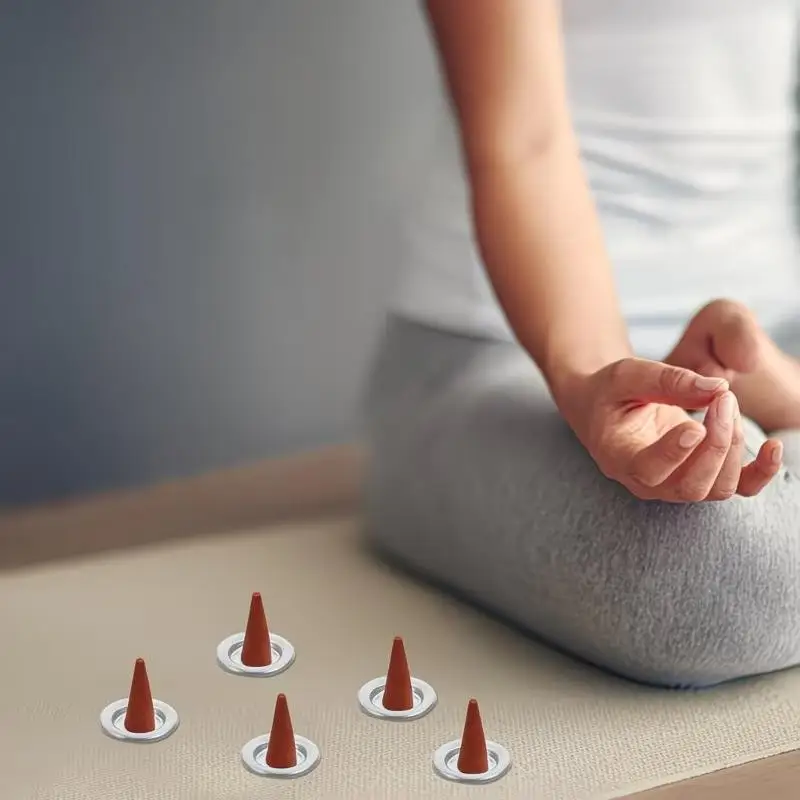 Metal Round Disc Incense Cone Holder 10/25pcs Rust Resistant Non-Slip Tray for Meditation Spa Home Aromatherapy Decor