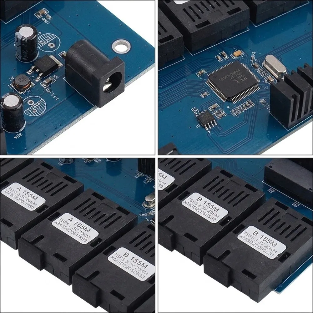 100Mbps Fiber Traneiver Converter with 6 Optical Ports and 2 PoE Electrical Ports for Long-Haul Ethernet Links