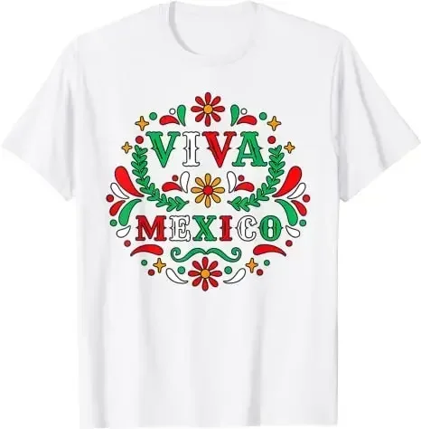 Printed Tee Tops Sayings Quote Flower Print Clothes Patriotic Outfit Viva Mexico Mexican Independence Day-I Love Mexico T-Shirt