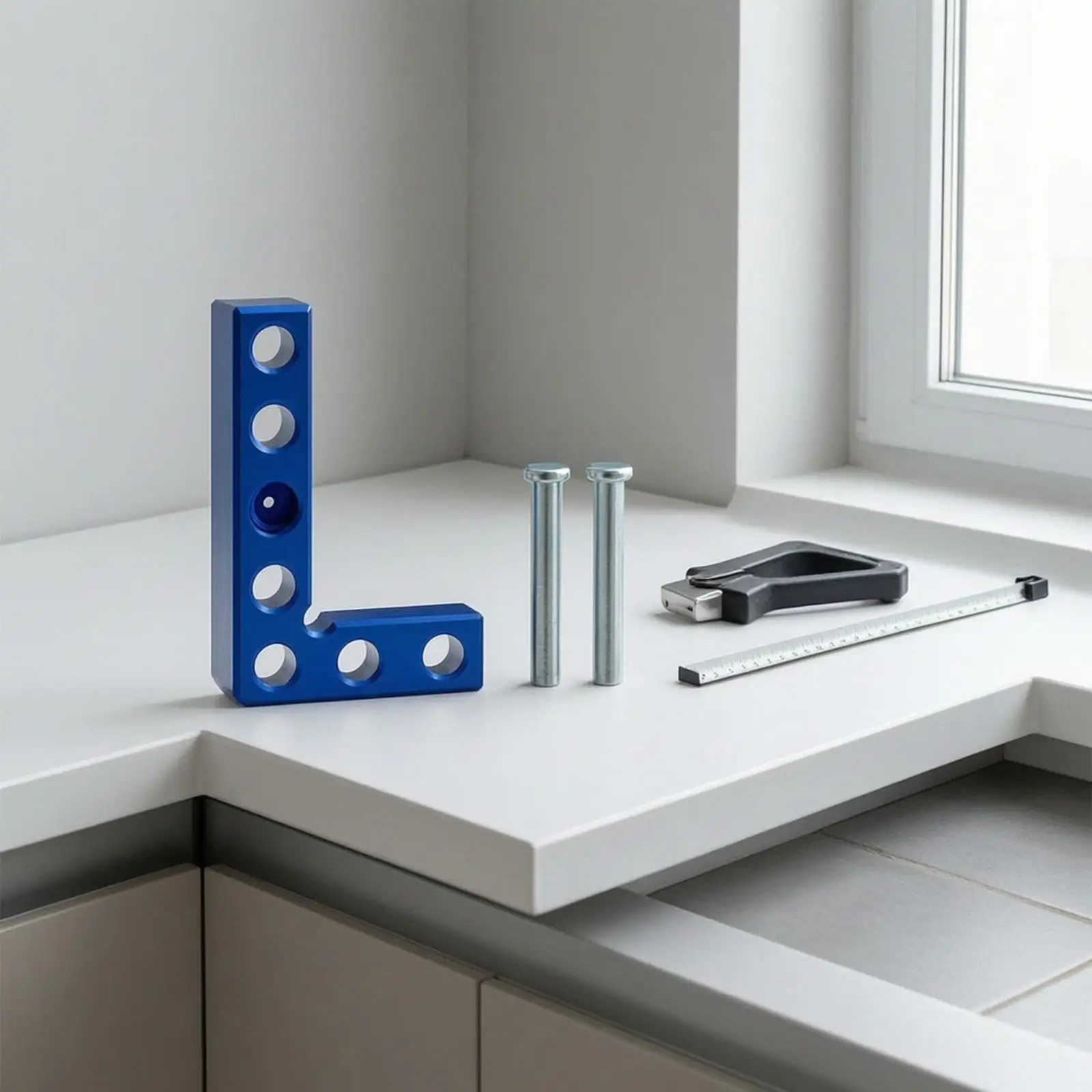 Aluminum Alloy Precision Ruler L Square for Cabinet Making Joinery Setup with Adjustable Metal Fasteners