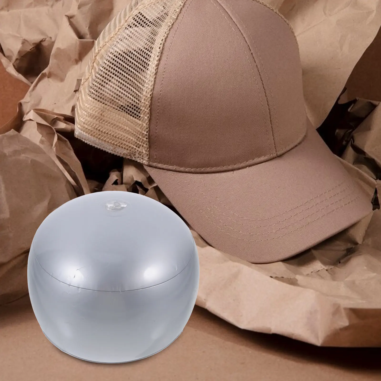 Clear PVC Inflatable Hat Stand Blow Up Baseball Cap Inner Support Adjustable Holder Display Rack for Hats Wigs