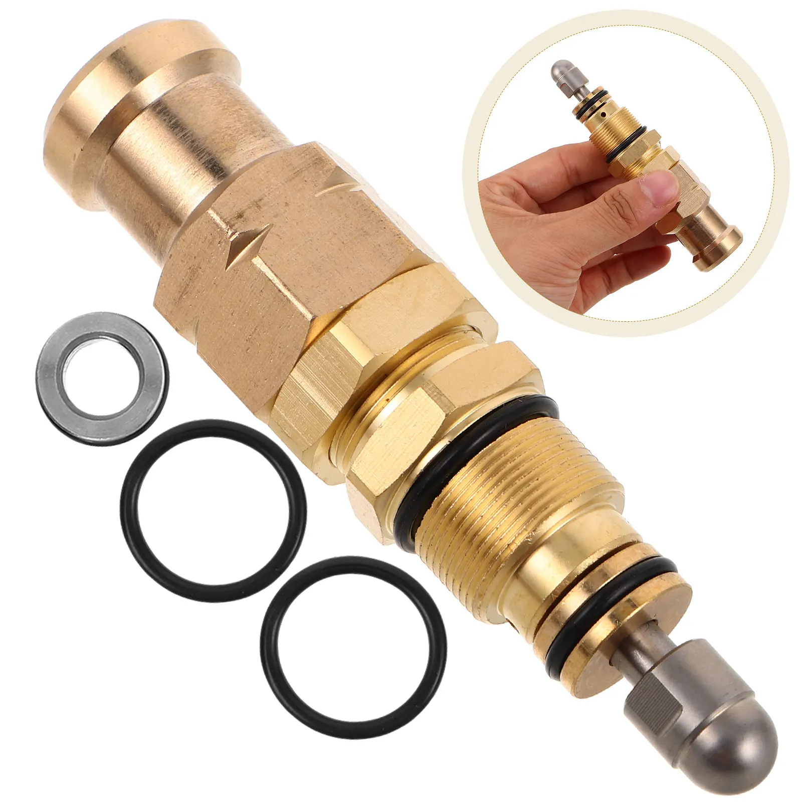 Adjustable Brass Pressure Pump Valve Regulator Replacement For 7.5Kw Power Washers Durable Corrosion Resistant High Performance