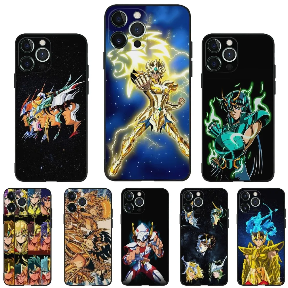 

S-Saint Seiya Knights Zodiac Phone Case For iPhone 16,15,14,13,12,11,Plus,Pro Max,XS,X,XR,SE,Mini,8,7 Soft Silicone Black Cover