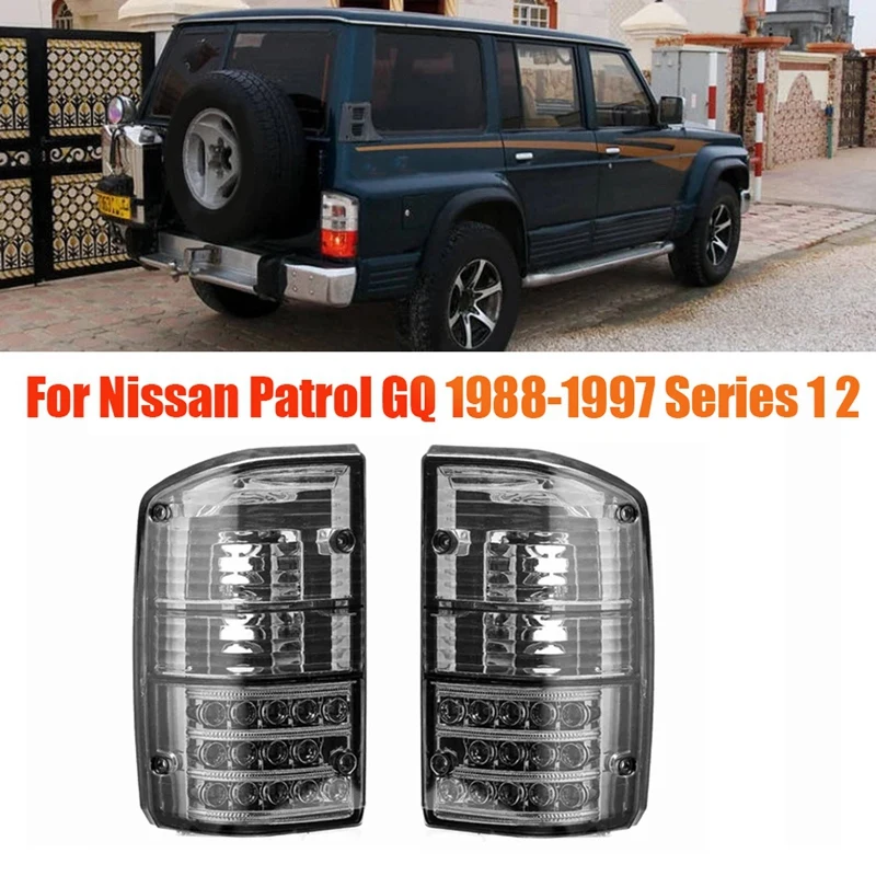 2PCS LED Tail Light Rear Bumper Brake Lamp Smoked Car Accessories For Nissan Patrol GQ 1988-1997 Series 1 2