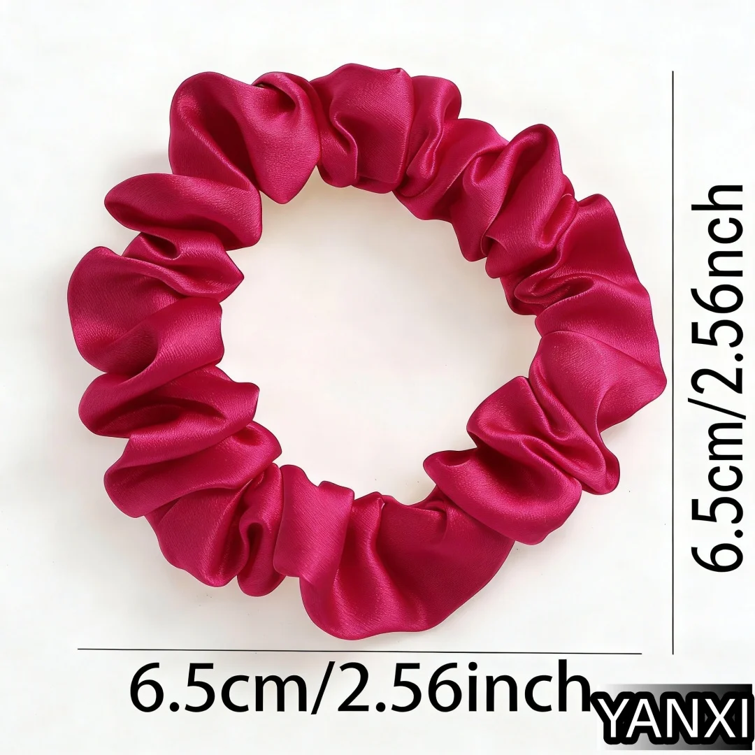 6/12/24 Stück rosa Farbverlauf Satin-Haargummis Set für Frauen, elastische Haarbänder, geeignet für Pferdeschwanz, lässige Accessoires, Kopfbedeckung, niedlich – Detail 7