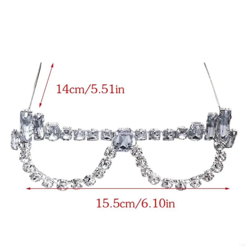 2025 New No Lens Crystal Glasses Frame Rhinestones Glasses Crystal Eyeglasses Unisex Gift