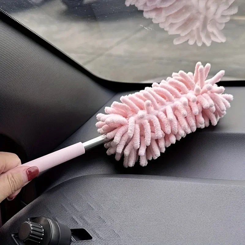 1pc Car Dust Duster, Practical Cleaning Tool for Vehicles, Extendable Ash Removal Mop, Soft Bristled Car Brush