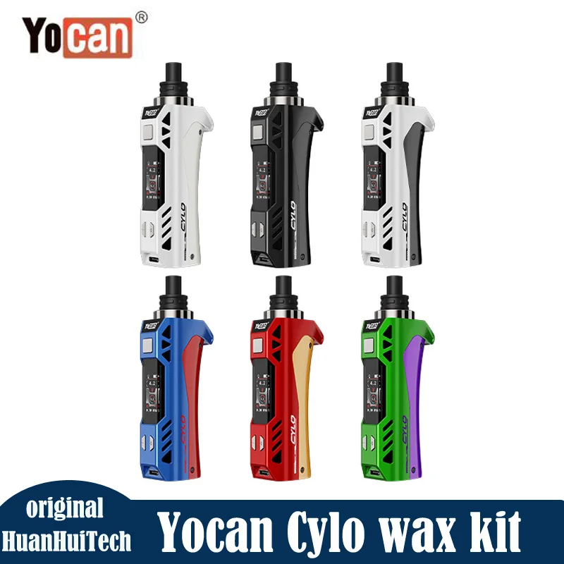 

Original YOCAN Cylo Wax Vaporizer 1300mAh Battery Variable Voltage 2V-4.2V 510 Thread C4-DE Plus Ceramic Heating Coil vape E-Cig