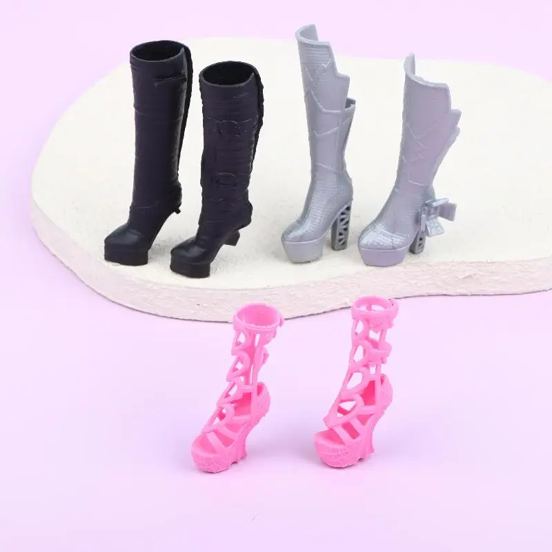''1Pair Mini Doll High Heels Boots Sandals Fashion 1/6 Dolls Dress Up Accessories For Female Dolls Decorations Pretend Play Toys