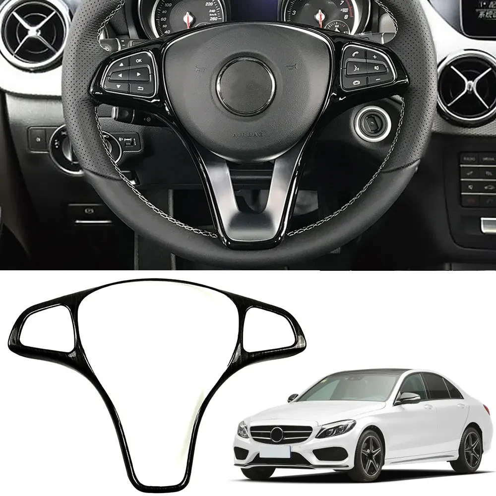 

For Mercedes Benz A B C E GLA GLC CLA GLE GLS Class W246 W205 W213 X253 X156 Car Steering Wheel Cover Decoration Trim Sticker